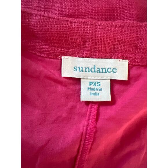 Sundance La Belle Lune Linen Dress Pink Size PXS V-Neck Flowy Pockets - Picture 3 of 4